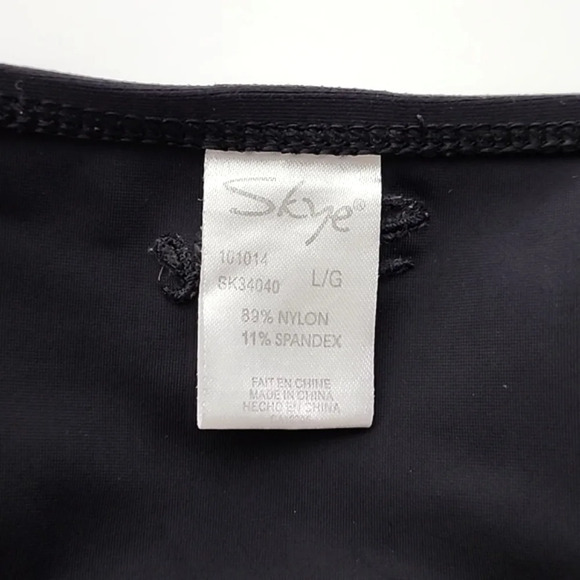 Skye 2 Piece Women Bikini Halter Tankini Swimsuit Black Cream Floral Print  Sz L - Picture 11 of 16